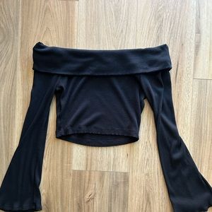 Off the shoulder crop top.